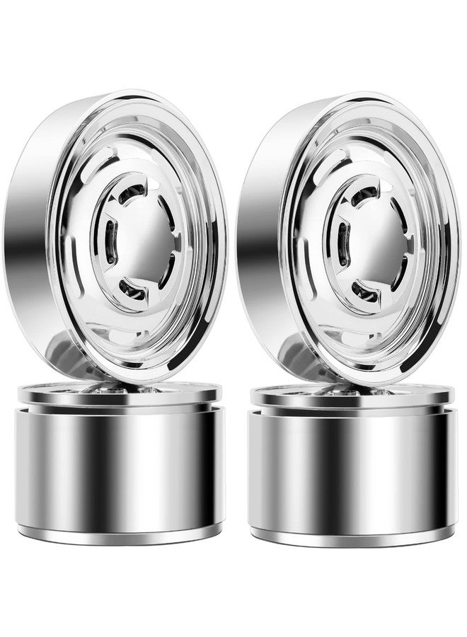 DashRC 1.9 Beadlock Wheel Rims, Retro Vintage Design Wheel Hub for TRX4 F105 SCX10 Gen8 LC70 1/10 RC Crawler, Aluminum Alloy Plating, Electroplate Silver, 4 PCS - Image 1